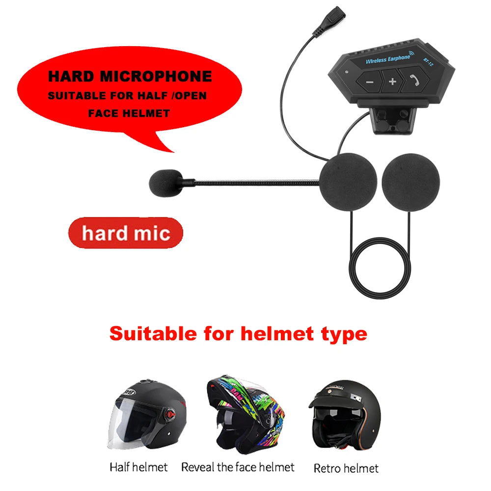 Motorcycle Helmet Headset Bluetooth 5.0 Headphone Wireless Hands-free Call Stereo IP67 Waterproof Earphone Music Player Speaker