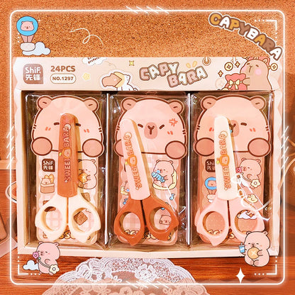 school supplies kawaii stationery scissors office supplies and school acsesories cute capybara mini scissors Pretty stationery