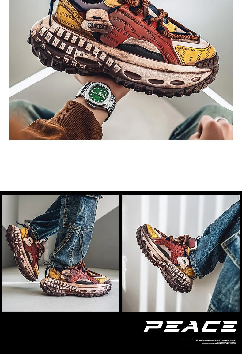 Casual Sneaker Men's Sneakers Loafers Wear-resistant Non-Slip Fashion Sports and Leisure Shoes for Men Outdoor Thick Bottom