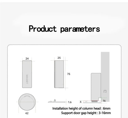 Stainless steel magnetic door stopper, gray black nail free door base, door hardware Door close prevention Door stop door closer