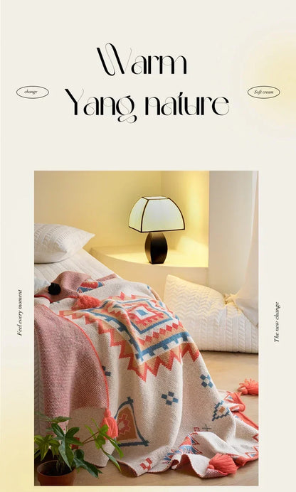 Bohemian Blanket Soft Sofa Cover Summer Blanket Office Nap Blankets Air Conditioning Blankets Knit Blanket For Travel