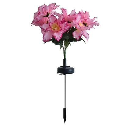 3 Heads Solar Lights Outdoor Decorative Solar Garden Lights tulips Flower Lawn Lamp for Yard Patio Garden Decor