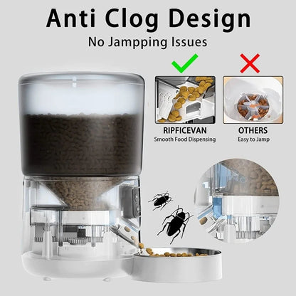 4L Smart Pet Feeder Stainless Steel Bowl Remote Control APP Control Feeder WIFI Enabled 9-Meal Dog Food Dispenser Home Use