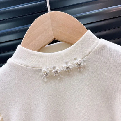 Baby Girls' Bottom Shirt Fashion Children's Bubble New Style Western T-shirt Autumn Long Sleeve Top