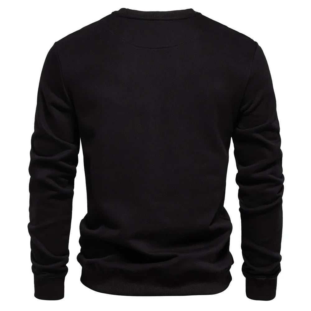 Pullover Streetwear Cotton Men's Sweatshirt Casual Solid Color Long Sleeve Spring Sweatshirt Men Quality Classic Mens Clothes