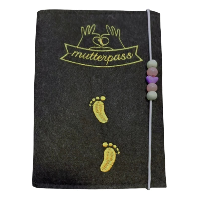 Maternity Log Protective Cover Handmade Felt German Passport Cover for Storing Hospital Vaccination Certificate Insurance Card