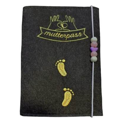 Maternity Log Protective Cover Handmade Felt German Passport Cover for Storing Hospital Vaccination Certificate Insurance Card
