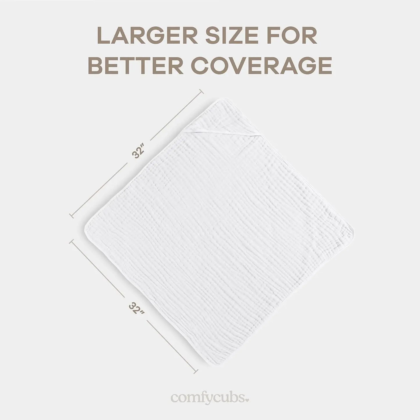 Baby Towels for Newborn 100% Muslin Cotton Baby Bath Towel with Hood for Babies, Infant, Toddler and Kids, Large 32x32Inch