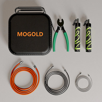 MOGOLD Ergonomic Jump Rope | Non-Slip Handle + Interchangeable Ropes | Pro-Training Essential