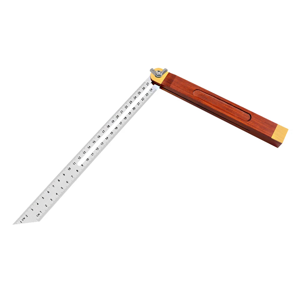 360° Angle Rulers Gauges Tri Square Sliding T-Bevel with Wooden Handle Level Measuring Tool Wooden Marking Gauge Protractor