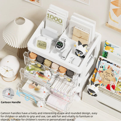 5 Tier Stationery Handbook Student Desktop Organizer, Organizer Drawers, Hair Accessories Organizer for Kids, Pen Holder Shelf