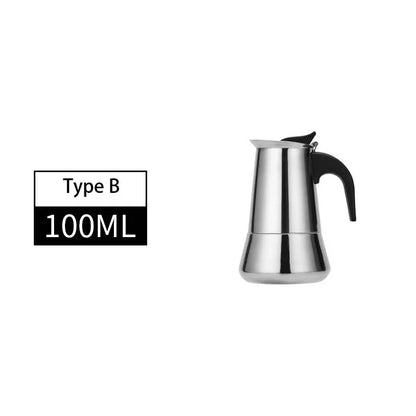 2025 Stainless Steel Moka Pot Portable Electric Coffee Maker European Design Home Coffee Brewing Equipment