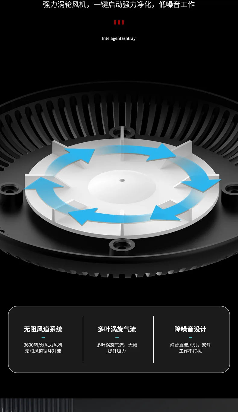 Smart Air Purifier for Smoke Odor Removal with Multi Filtration System Indoor Office Living Room Ashtrays Smoking Accessories