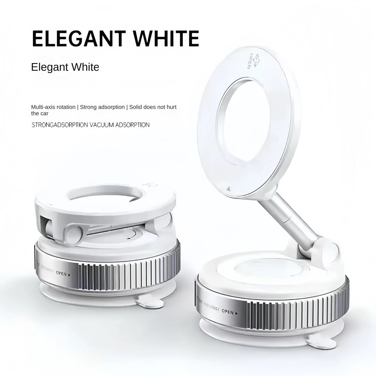 Magnetic Car Mount, Foldable, Strong Suction, Suitable for Phones, iPhone 16, 15, 12, 13, 14, Live Streaming