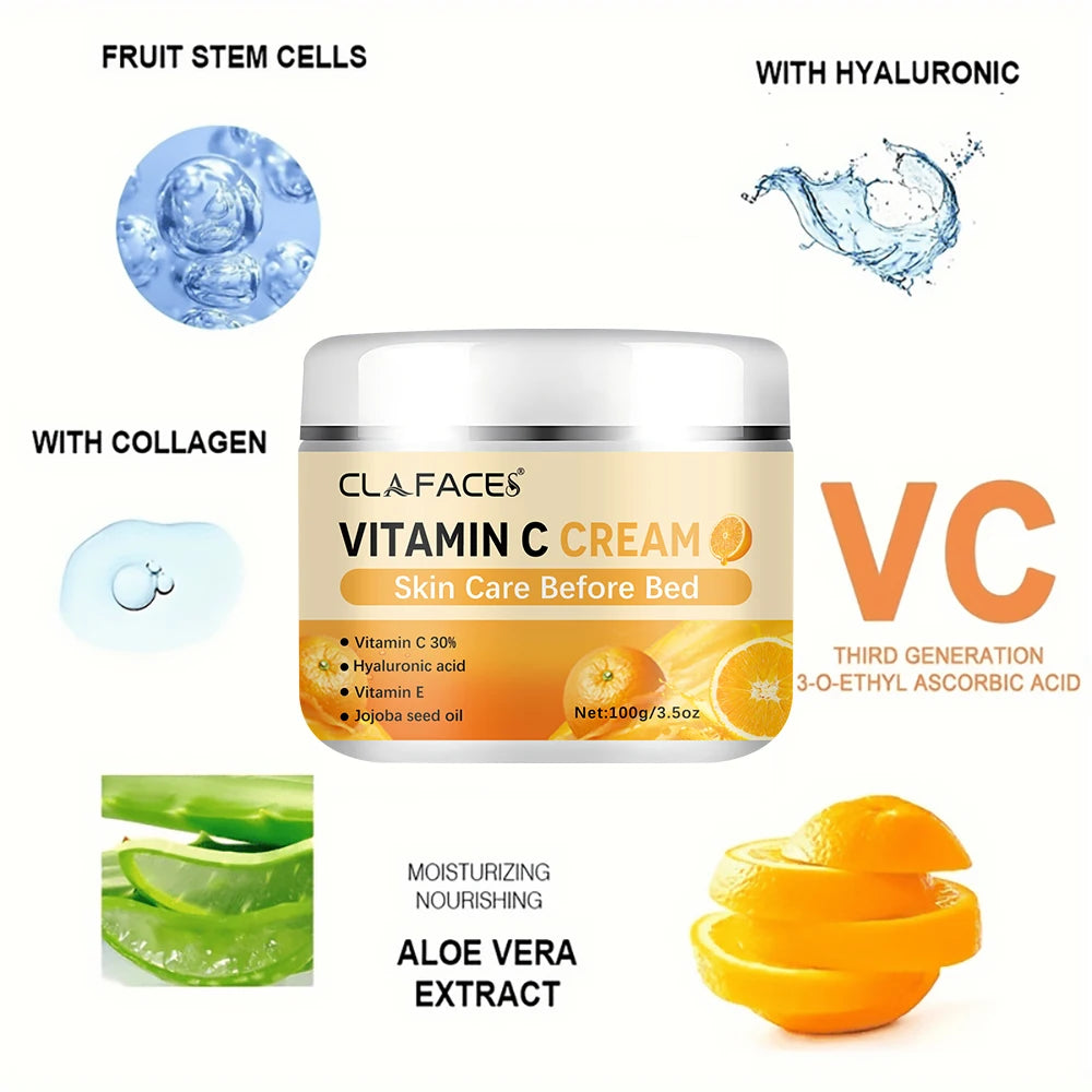 Retinol Vitamin C Face Cream Anti-wrinkle Moisturizing Hyaluronic Acid Vitamin C Facial Cream Skincare Face Brighten Skin Tone
