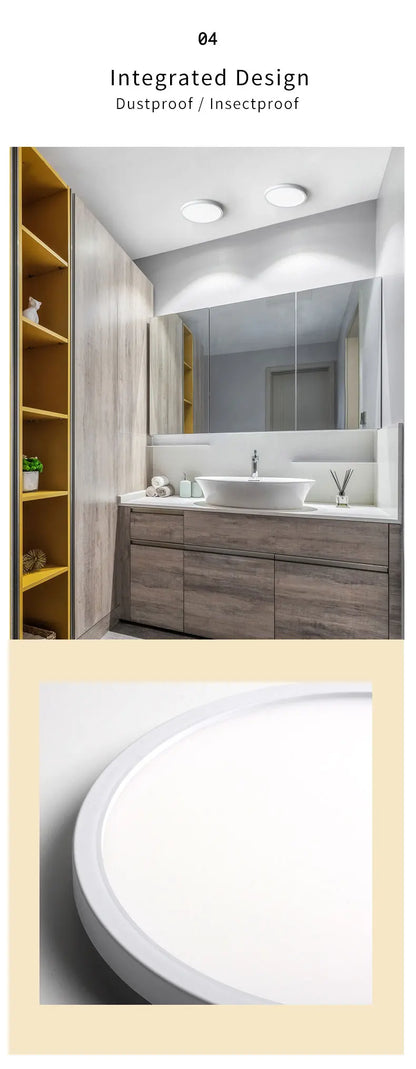 LED Ceiling Light Modern Small Round 6W 9W 13W 18W 24W 110V 230V Led Panel Light For Toilet Porch Utility Room Bathroom Lamps