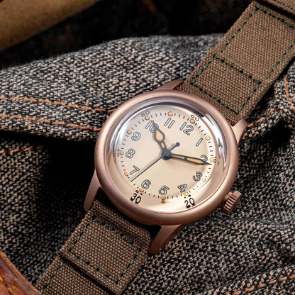 【SHY035】THORN Watch CuSn8 Tin Bronze Watch 36mm Diameter WWII Military Watch Retro Watch Trendy Men's Watch NH35 Movement