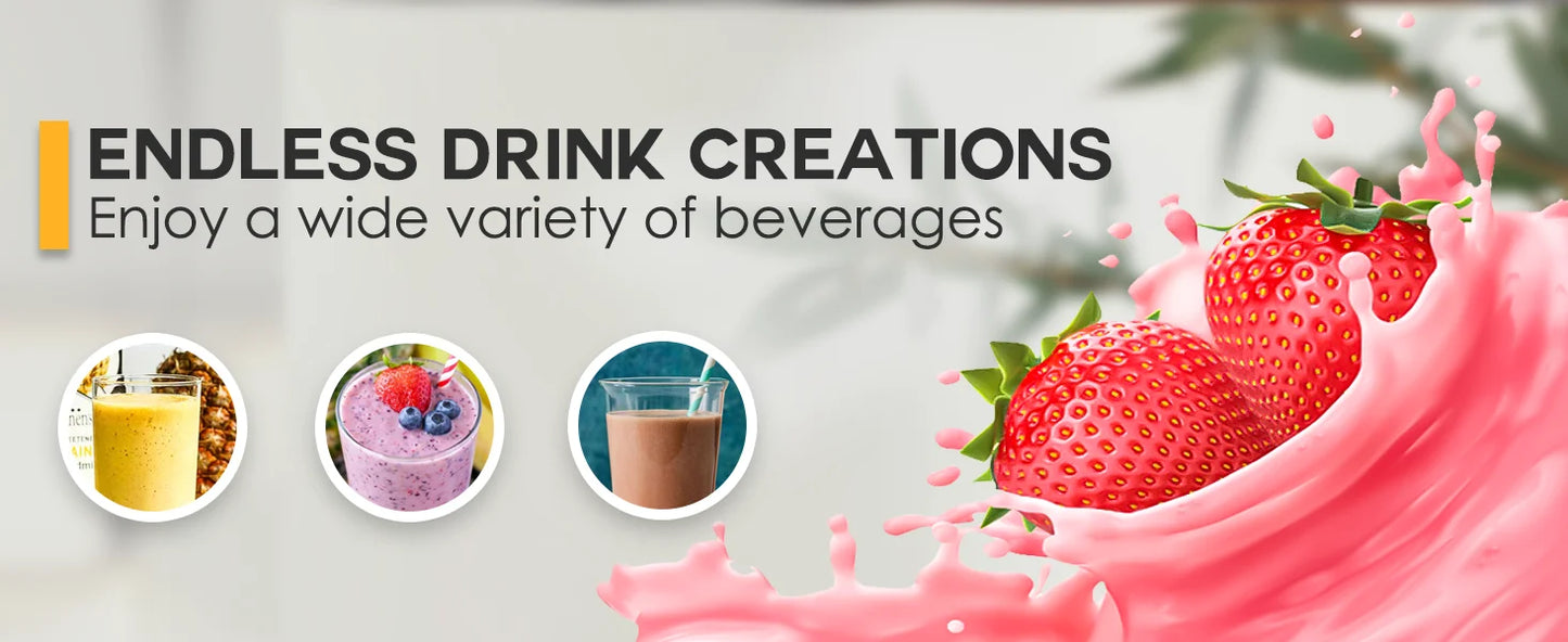 Vacuum Insulated Blender for Fruits and Vegetables - Rechargeable Portable Blenders with Stainless Steel Blade