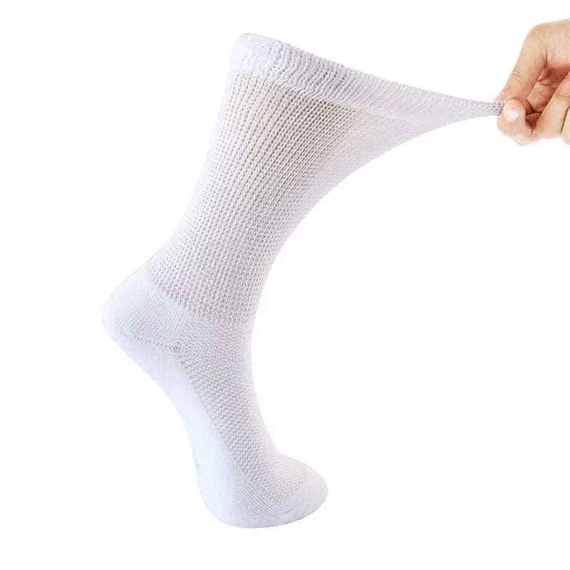 Diabetic Over The Calf Socks Cotton Loose Socks Black White Maternity Confinement Anti-edema