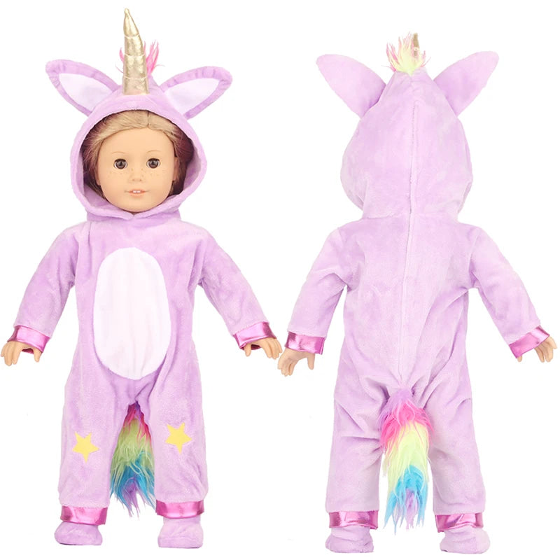 Toy Accessories Five Colors  Fit 18 inch 43cm Doll Clothes Born Baby Animal  Doll Clothes Suit For Baby Halloween Festival Gift