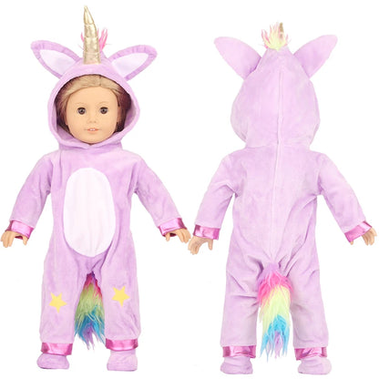 Toy Accessories Five Colors  Fit 18 inch 43cm Doll Clothes Born Baby Animal  Doll Clothes Suit For Baby Halloween Festival Gift