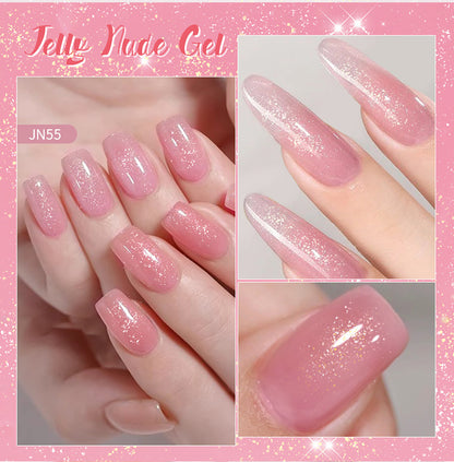 BORN PRETTY Jelly Nude Gel Nail Polish 10ml Light Pink Peach Translucent Color UV Light Cure Gel Varnish Nail Art DIY at Home