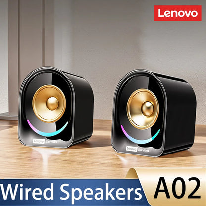 Original Lenovo A02 Wireless Bluetooth Speakers Deep Bass Sound Outdoor Soundbox Music RGB Lighting Long Standby Loudspeakers