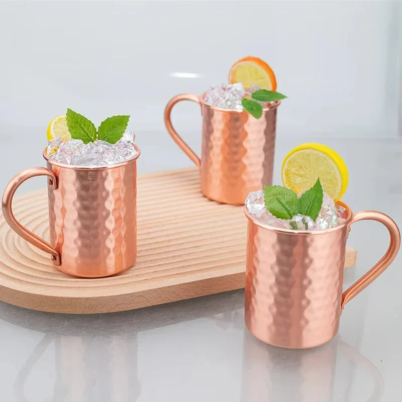 400ml 13oz 100% Copper Moscow Mule Mug Durable Coppery Beer Mugs Coffee Mug Milk Cup Retro Pure Copper Cup Drinkware
