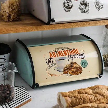 Bread Bin Bread Holder Large Capacity Stainless Steel Bread Box Holder Bin Container Kitchen Storage Organizer Bread Storage Box