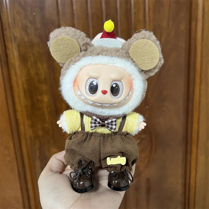 Labubu Clothes Cute Outfit Shirt Set Labubu Designer British Style Clothes Accessories Toy DIY Gifts for 15-17cm Doll