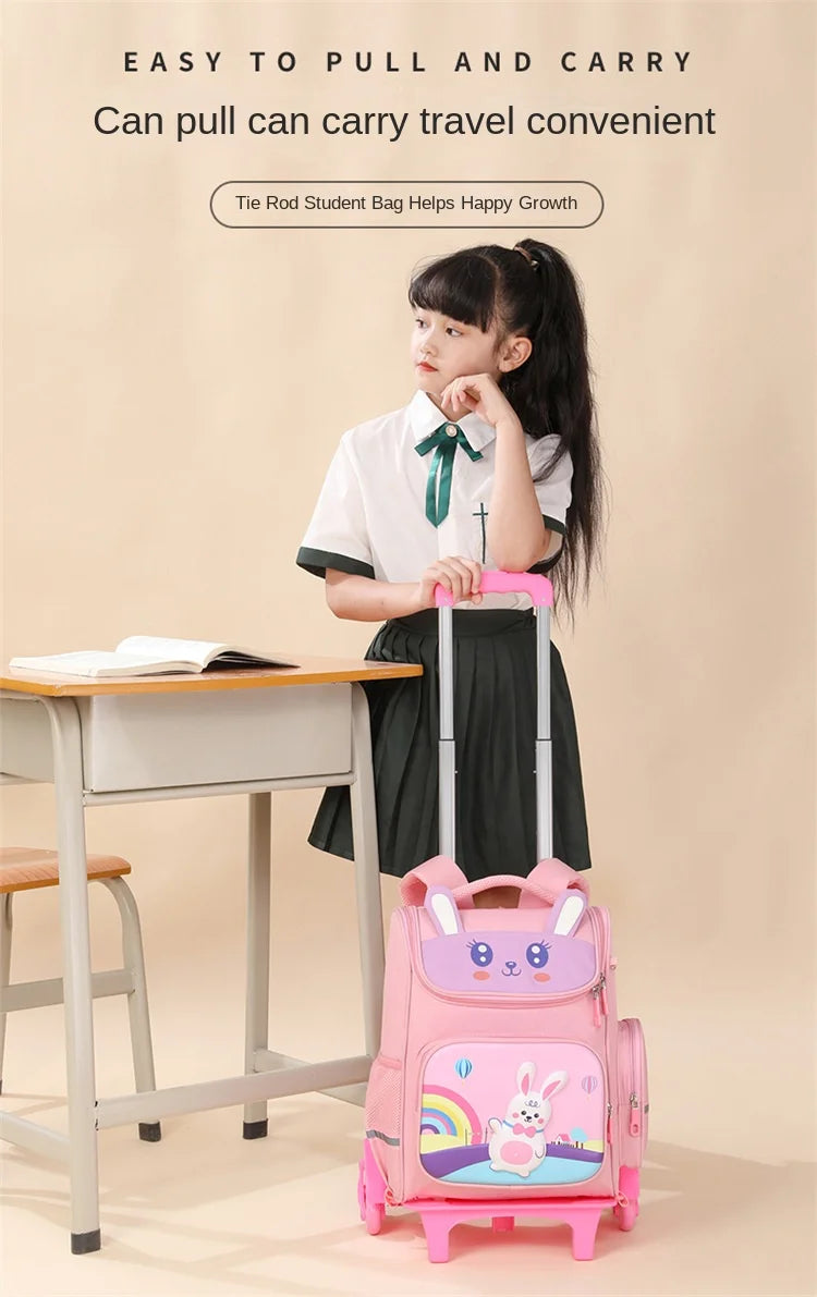 Kids Trolley Backpack For Girls Primary School Rolling Backpack for Boys School bag with Wheels School Wheeled Backpack Book Bag