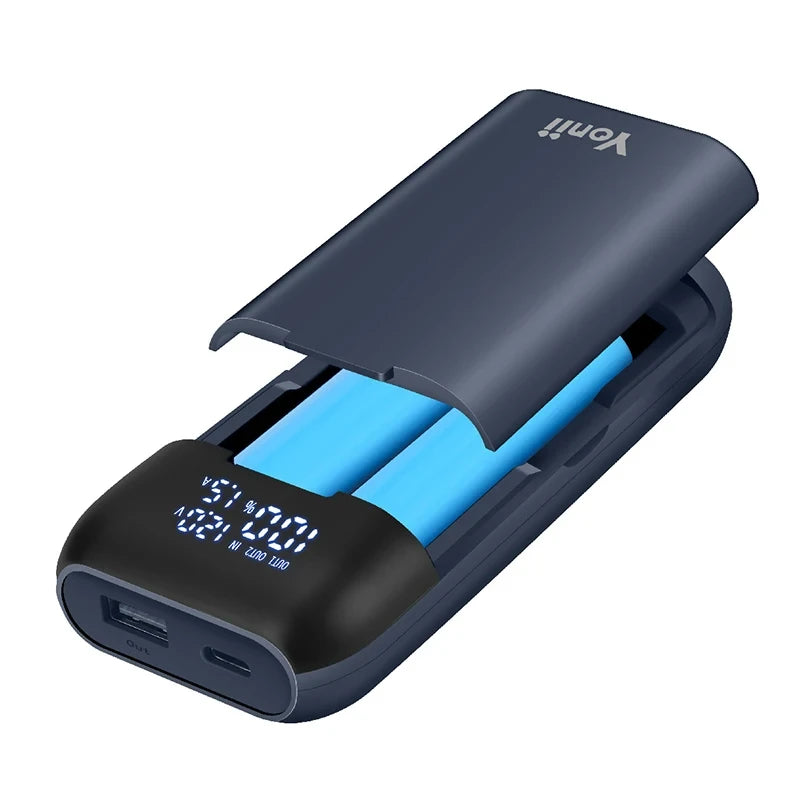 Battery Charger Case 18650 21700 20700 Rechargable Lithium Li-ion Batteries DIY Power Bank Portable Charger QC3.0 Fast Charging