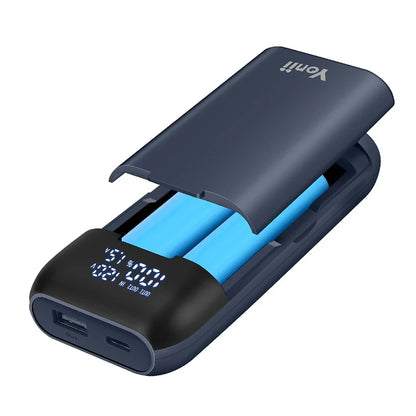 Battery Charger Case 18650 21700 20700 Rechargable Lithium Li-ion Batteries DIY Power Bank Portable Charger QC3.0 Fast Charging