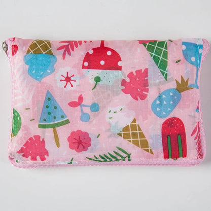 Waterproof Printing Reusable Shopping Bag Tote Bags Fashion Eco Friendly Shopping Bag Foldable Zipper Women's Handbags