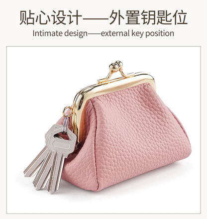 Women Wallets RFID Blocking Bank Card Purse Cowhide Leather Card Holder Mini Credit Coin Case Compact EDC Wallet