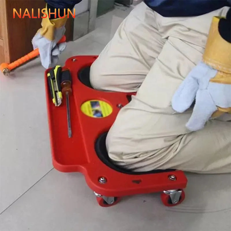 Rolling Knee Protection Pad with Wheels Built in Foam Padded Per for Car Repairman, Fitter, Repairman, Protective Gear Pulley