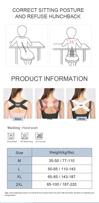 Adjustable Posture Corrector Back Support Shoulder Belt Rectify Straighten Correction Spine Corrector Health Postural