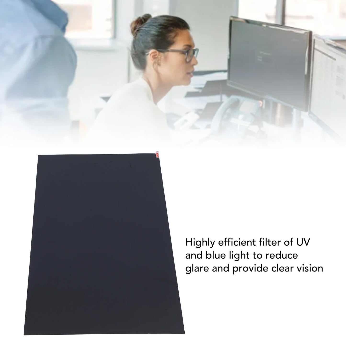 Blue Light Blocking Screen Protector Computer Screen Protector Film Flexible Installation Eye Caring 32 Inch 16:9 for Airports