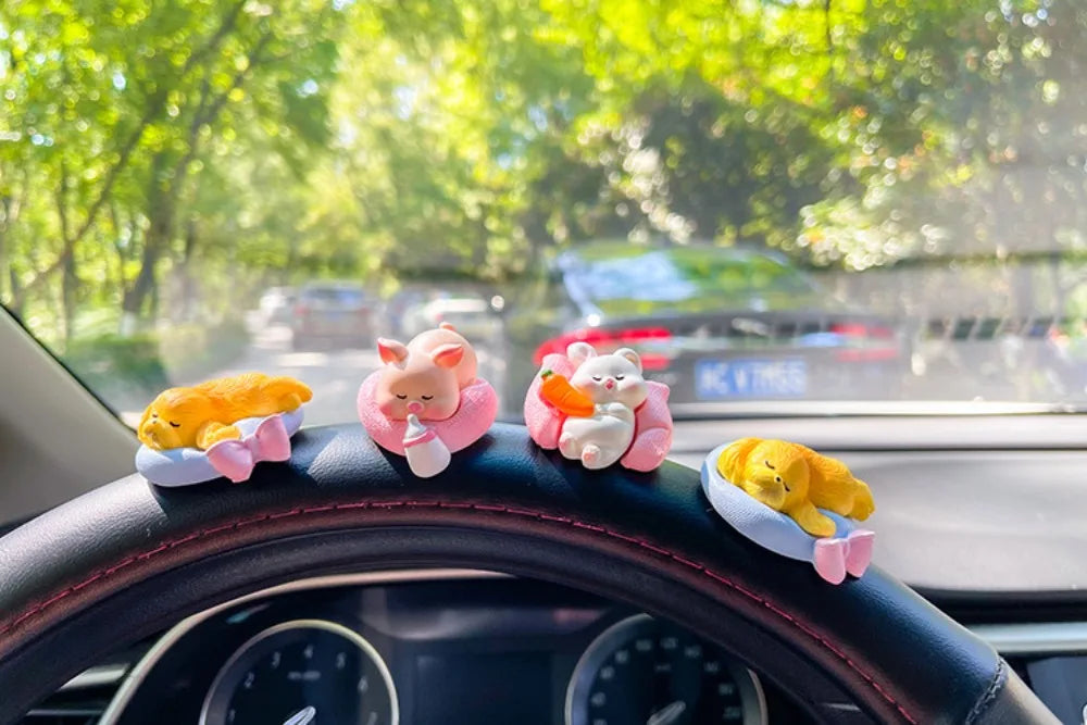 Cute Cars Accessories Funny Kawaii Animal Ornament Auto Central Control Screen Rearview Mirror Decor Car Accessories Interior