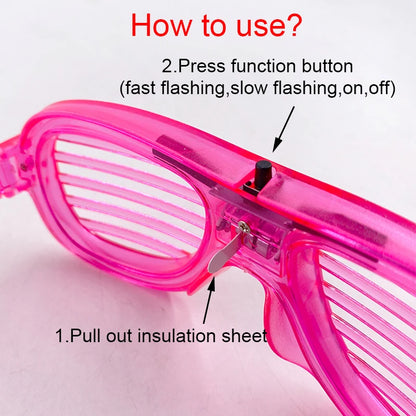 Light Up LED Glasses 5 Colors Heart Shape Glow Glasses Glow in The Dark Party Supplies Neon Party Favors for Kids Adults