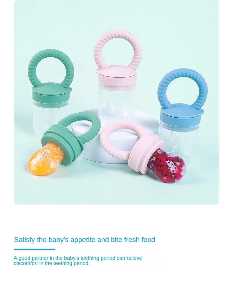 1pcs Food Bite Bag Feeder Fruit Vegetable Feeding Food Grade Silicone Feeding Tableware Silicone Baby Pacifier Bottle Feeder