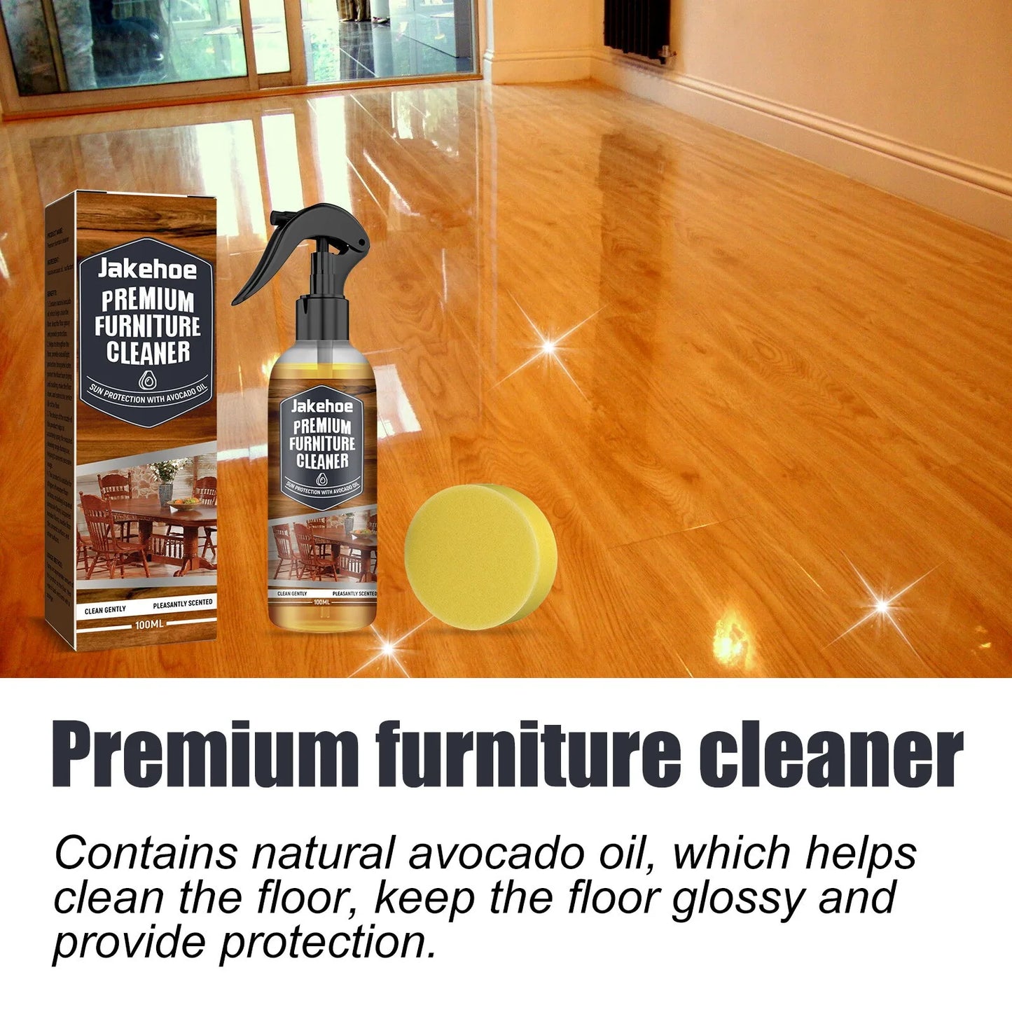 Jakehoe floor cleaner Wood floor marble floor decontamination brightening polishing cleaner