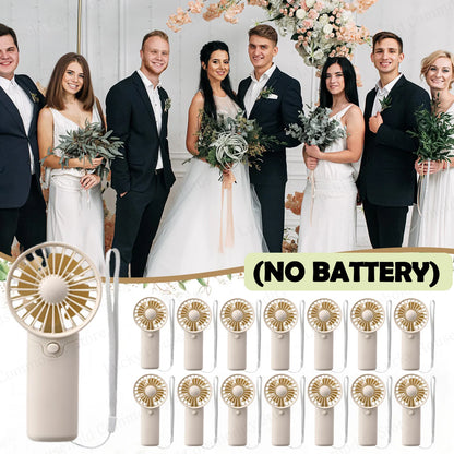 12-120PCS Portable Handheld Fan Bulk Wedding Fans for Guest Mini Handheld Fan Battery Powered Fans with Thank You Cards