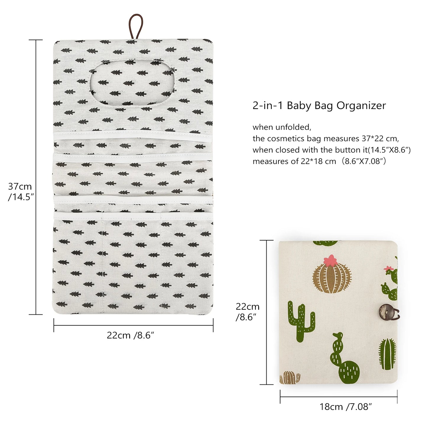 Travel Diaper Bag Diaper Compartment Diaper Organizers Diaper Holder Portable Button Diaper Container Polyester Cotton Baby Stor