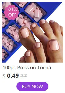 100PCS Short Square False Toenail Tips Full Cover White Artificial Fake Toenail Acrylic Foot Nail Art Tip Press on Toe Extension