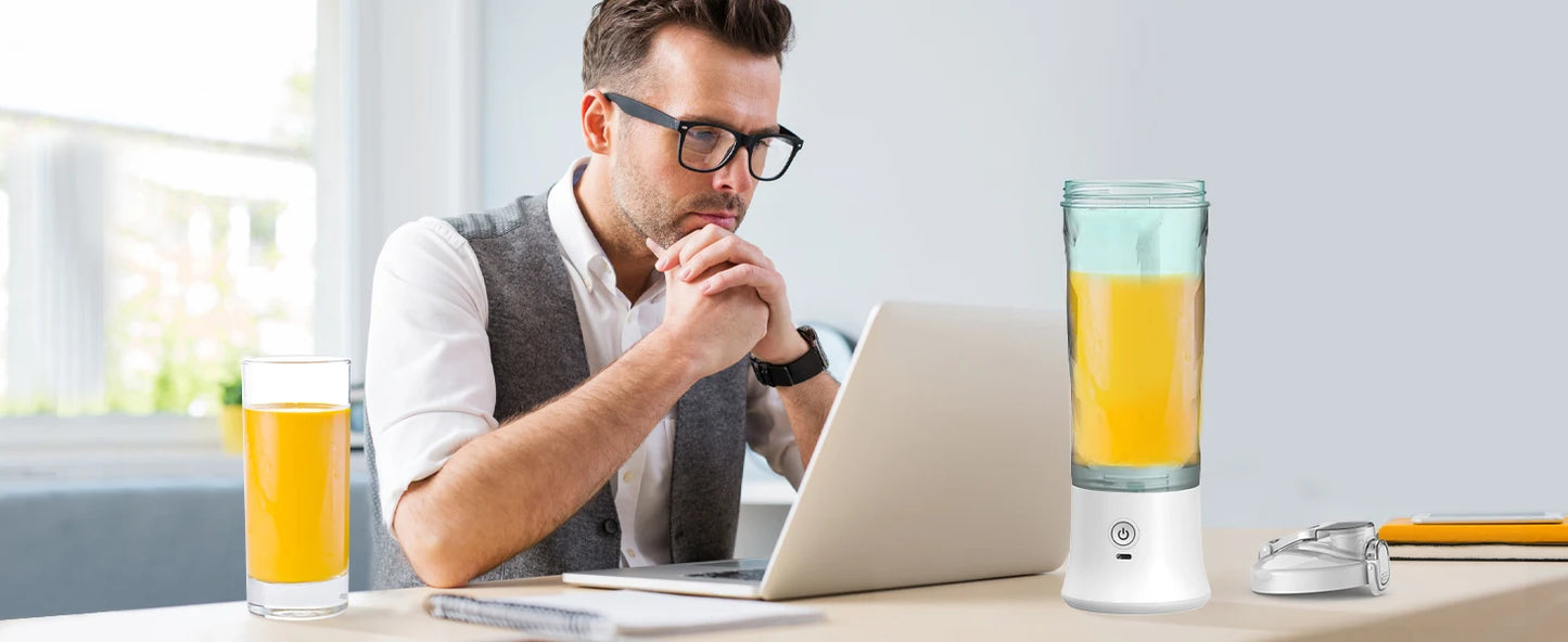 Powerful 20 oz Personal Portable Blender BPA Free USB C Rechargeable Blender with Travel Lid for Shakes Smoothies Home Travel