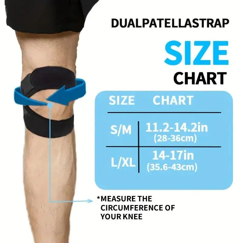 Tcare 1 PCS Sports Kneepad Double Patellar Knee Patella Tendon Support Strap Brace Pad Protector Open Knee Wrap Band Fit ness Me