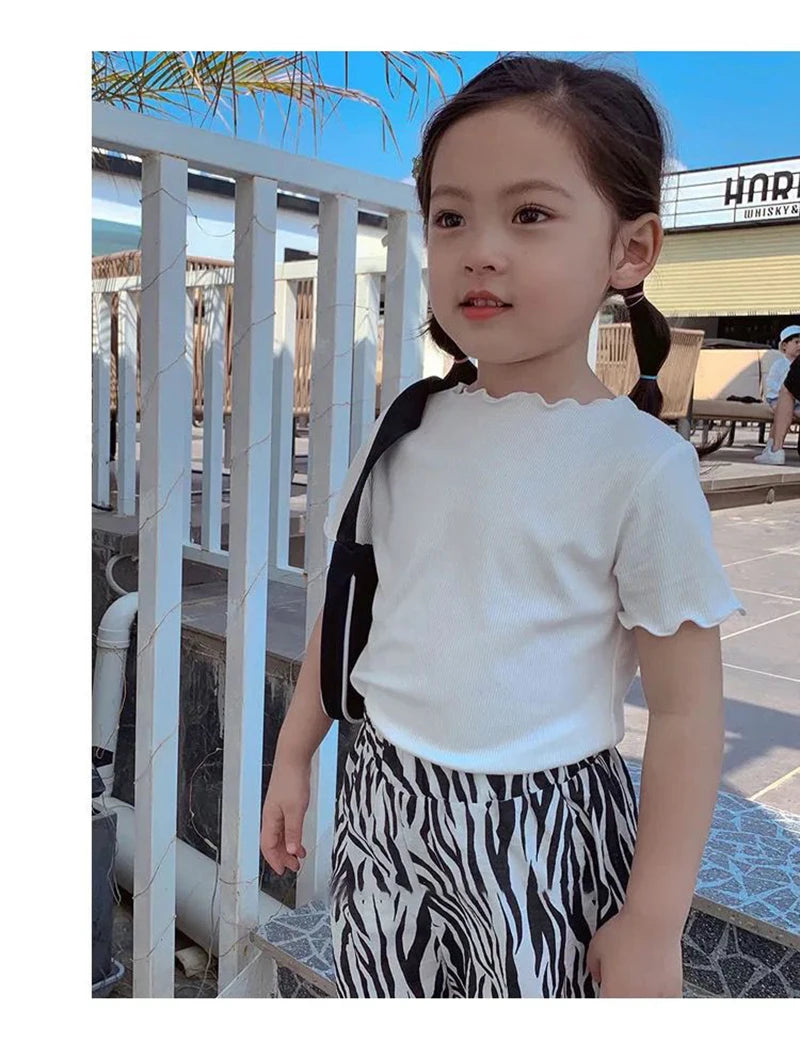 Baby Girls T-shirts for Kids Summer Sleeveless Knitted Tops Vest Outfits Girls Cute Halter Tops Tees Children Clothing 1-12 Year