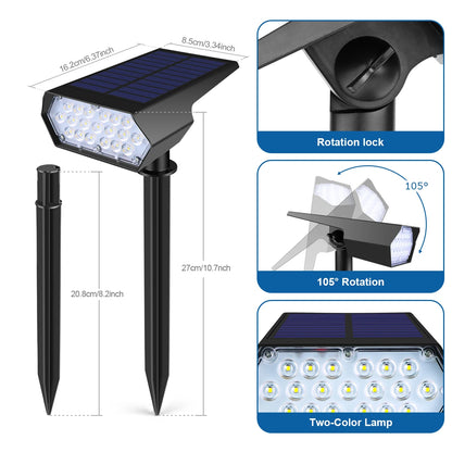 LED Outdside Lighting Light Sensor Garden Park Night Decor Lawn Pathway Solar Spotlight Walkawy Lamp White/Warm White Lights ﻿