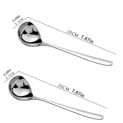 1pc Stainless Steel Thickening Spoon Creative Long Handle Durable Hotel Hot Pot Spoon Soup Ladle Home Kitchen Essential Tools